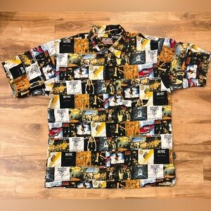 AC/DC Rockware by Dragonfly Clothing Button Down Short Sleeve Shirt - Size XL